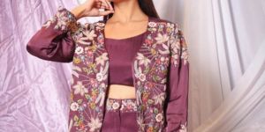 Zardosi Work Pleated Palazzo Set