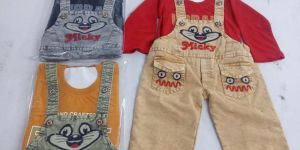 Multicolor Cotton Kids Dungaree Set