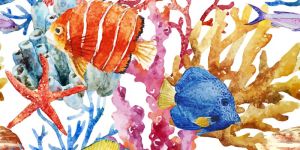 Coral Printed Fabric