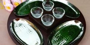 Mango Wood Round Revolving Snacks Platter