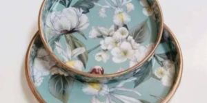 MDF Printed Round Serving Tray Set of 2