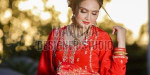 Red Suit with Embroidered