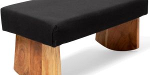 Wooden Meditation Stool Sturdy Prayer Bench with Cushion