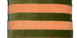 Velvet Striped Design Pillow Case