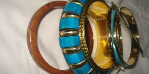 Wood and Brass Bangles Set