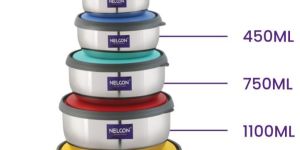 TRENTAL 10 PC PUSH & LOCK COLOUR LID-SS CONTAINERS