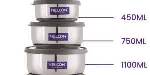 TRENTAL 10 PC PUSH & LOCK TRANSPARENT LID-STAINLESS STEEL CONTAINERS