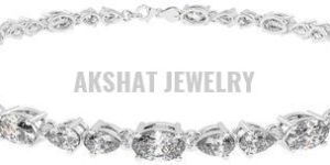 Sleeping Oval and Pear Shape Lab Grown Diamond Bracelet