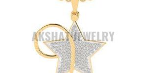 Stylish Stary Design Diamond Pendant