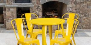 Restaurant Yellow Table Chair Set