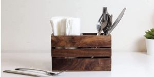 Wooden Stand for Spoon, Tissue, Pen , for Restaurant