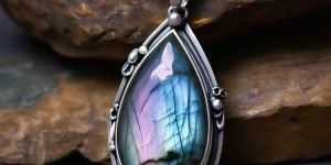 Saanvi Sterling Silver Antique Purple Blue Labradorite Pendant