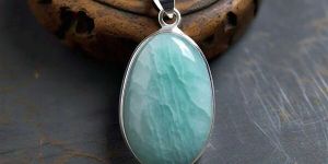 Tana Large Amazonite 925 Sterling Silver Antique Pendant