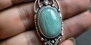 Tanith 925 Sterling Silver Large Unique Amazonite Pendant