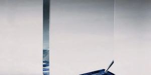 Wave Cut Clear Crystal Glass Plaque CG1067