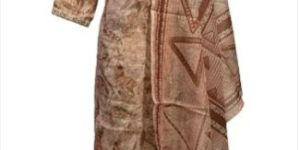 Stitched Muslin Brown Palazzo Suit