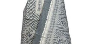 Ziz Zac Print Cambric Cotton Grey Color Suit Set with Dupatta