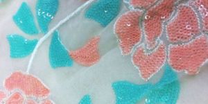 Sequin Multi Color Floral Dress Fabric