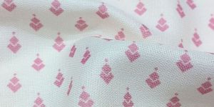 White Base Color Polylinens Print Fabric for Mens