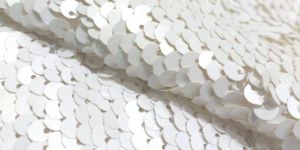 White Sequins Fabric