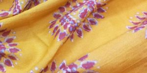 Yellow Cotton Digital Printed Fabric