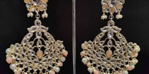 Traditional Stylish Gold Plated Kundan Earrings for Women