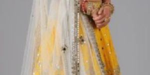 Yellow Basanti Mirror Woman Lehenga