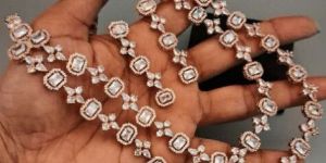 Zunaira Two Layer Rose Gold Ad Necklace Set