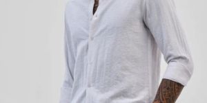 WHITE LINEN Mens SLIM FIT SHIRT