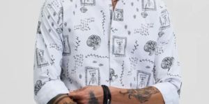 WHITE Mens SLIM FIT SHIRT