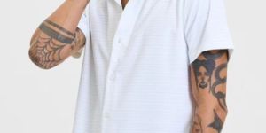 WHITE STRIPES FIT Mens SHIRT