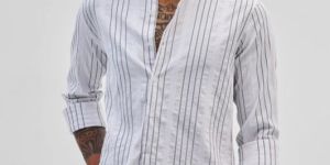 WHITE STRIPES Mens SLIM FIT SHIRT