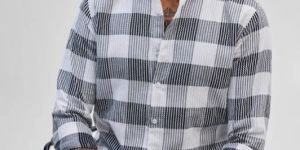 WHITE TEXTURED CHECKS Mens SLIM FIT SHIRT