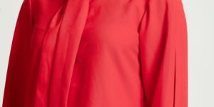 women RED HOT TIE-UP NECKLINE SHIRT