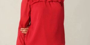 Women ROUND NECK FULL SLEEVES CHIFFON TOP