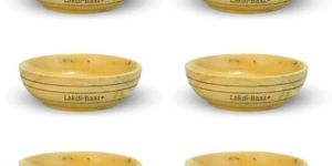 Wooden Bowl Snack Serving Bowl Used 6 PC Natural