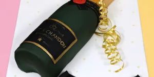 Wine Bottle Shaped Birthday Cake