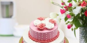 Two Tier Strawberry Cake