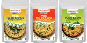 Unpolished Pre-soaked Millets Breakfast Combo South Khichdi + Bisibele Bath + Pudina Khichdi