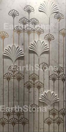 Umbrella Pattern Stone Wall Carving