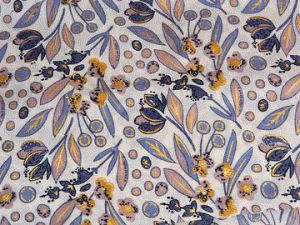 Yellow Abstract Foil Digital Printed Slub Cotton Fabric