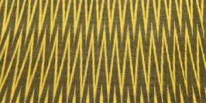 Yellow & Black Chevron Handloom Ikat Cotton Fabric