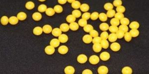 Yellow Flat Circular Fancy Glass Beads