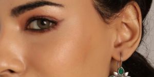 Verde Petal Celestial Silver Hook Earrings for Women