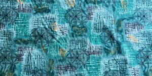 Rama Blue Geometrical Printed Cotton Fabric