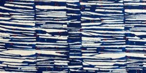 Royal Blue Geometrical Printed Modal Fabric