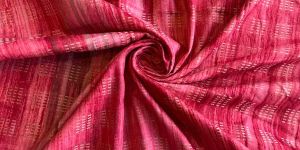 Self Weaved Cotton Fabric with Pink Abstract Print Fabric