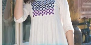 WOMEN Cotton Multi Colour Dress with Mirror Work