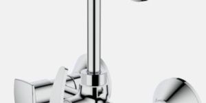 Solo Wall Mixer with Overhead Shower Arrangement And Long Bend Pipe with Wall Flange