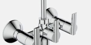 Wall Mixer with Overhead Shower Arrangement And Long Bend Pipe And Wall Flange for Bathroom